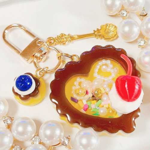 プリンパフェ◇ハートシェイカー シャカシャカキーホルダー フェイク