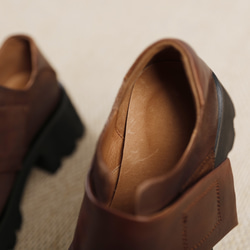 23 秋冬新款女式真皮鞋獨特鞋厚底淺口鞋 22 厘米-25.5 厘米 #808⭐免運費⭐ 第14張的照片