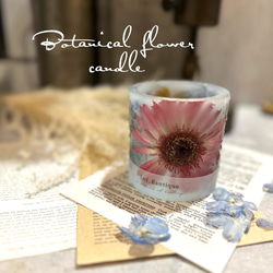 Botanical flower candle(ガーベラRED) LEDティーライトキャンドル付き 送料無料 1枚目の画像