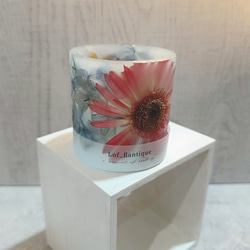 Botanical flower candle(ガーベラRED) LEDティーライトキャンドル付き 送料無料 2枚目の画像