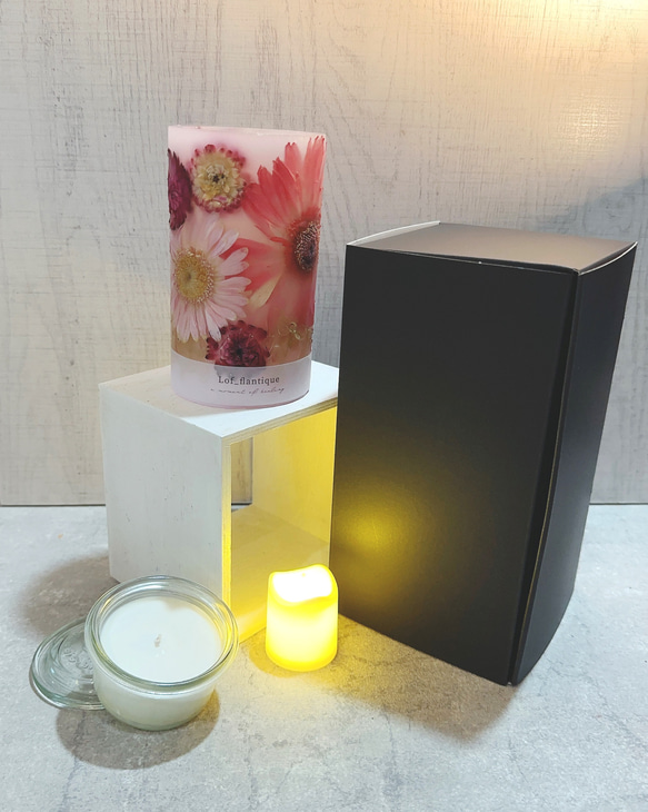 Botanical flower candle(Pink) LEDティーライトキャンドル付き 送料無料 7枚目の画像