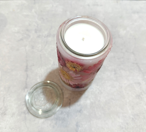Botanical flower candle(Pink) LEDティーライトキャンドル付き 送料無料 4枚目の画像