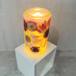 Botanical flower candle(Pink) LEDティーライトキャンドル付き 送料無料 6枚目の画像