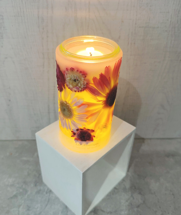 Botanical flower candle(Pink) LEDティーライトキャンドル付き 送料無料 6枚目の画像