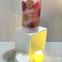 Botanical flower candle(Pink) LEDティーライトキャンドル付き 送料無料 3枚目の画像
