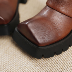 23 秋冬新款女式真皮鞋獨特鞋厚底淺口高跟鞋 22 厘米 ~ 25.5 厘米 #809 棕色 ⭐ 免費送貨 ⭐ 第10張的照片