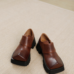 23 秋冬新款女式真皮鞋獨特鞋厚底淺口高跟鞋 22 厘米 ~ 25.5 厘米 #809 棕色 ⭐ 免費送貨 ⭐ 第15張的照片