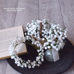 ◆粘土のお花◆　かすみ草　白樺バスケット・・・K862 8枚目の画像