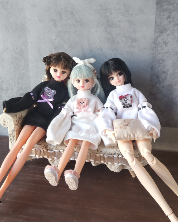 ドール服 リカちゃん 27cmドール オーバーサイズ もこもこ くま ドール服 リカちゃん 27cmドール オーバーサイズ もこもこ くま