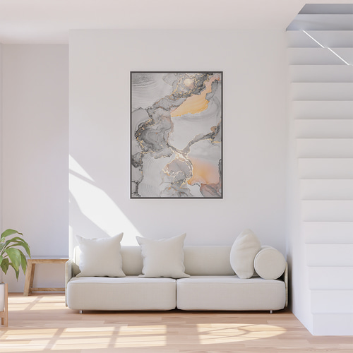 アートポスター 大理石風 マーブル グレー ゴールド 抽象画 北欧風