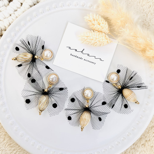 再販6個性的チュールレースタッセルフリンジピアスイヤリングアクセ