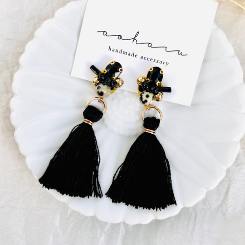 001 ビジュー タッセル ピアス イヤリング ハンドメイド ビジュー タッセル ピアス イヤリング ハンドメイド 結婚式