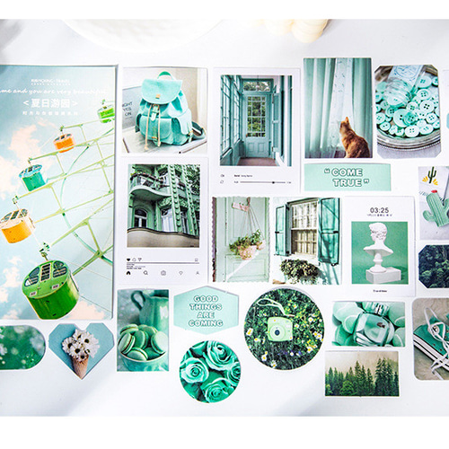 4種類 風景 写真シール シール ステッカー コラージュ フォトシール