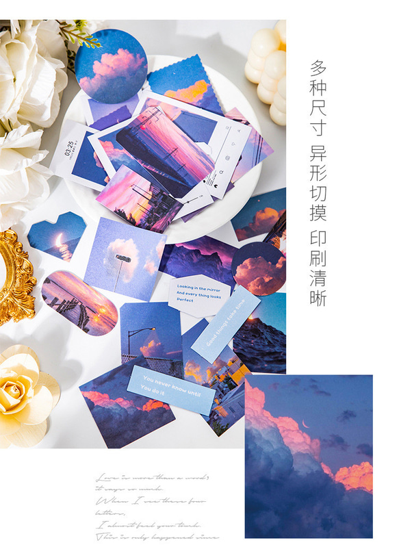 4種類　風景　写真シール　シール　ステッカー　コラージュ　フォトシール スマホ　デコステッカー　インスタ風　韓国風 11枚目の画像