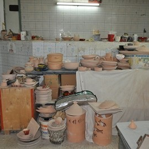 ハネン 地中海陶器 ターコイズブルーにイエローがおしゃれな色合い