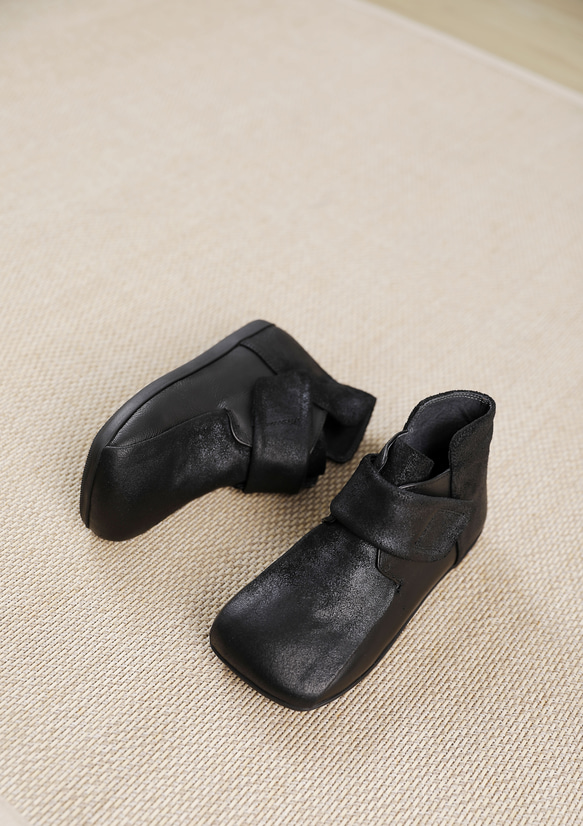 23 秋冬新款女式真皮鞋獨特鞋厚底高跟鞋短靴 22 厘米 ~ 25.5 厘米 #810 黑色 ⭐ 免費送貨 ⭐ 第13張的照片