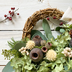 木の実たちとアナベルの秋のハーフリース 6枚目の画像