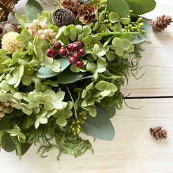 木の実たちとアナベルの秋のハーフリース 4枚目の画像