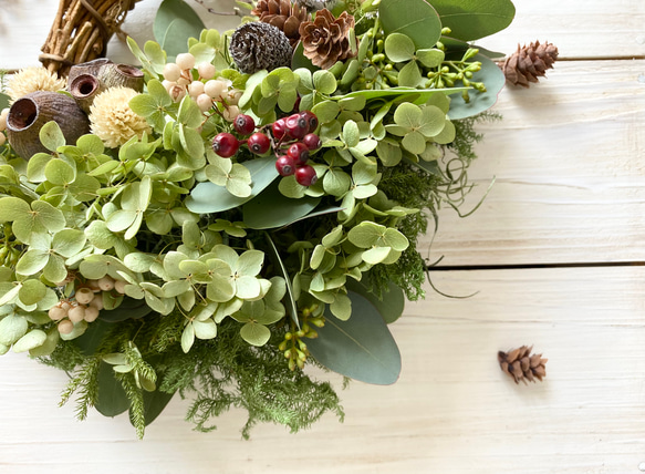 木の実たちとアナベルの秋のハーフリース 4枚目の画像