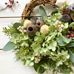 木の実たちとアナベルの秋のハーフリース 2枚目の画像