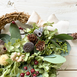 木の実たちとアナベルの秋のハーフリース 5枚目の画像