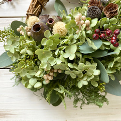 木の実たちとアナベルの秋のハーフリース 3枚目の画像