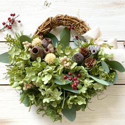 木の実たちとアナベルの秋のハーフリース 8枚目の画像