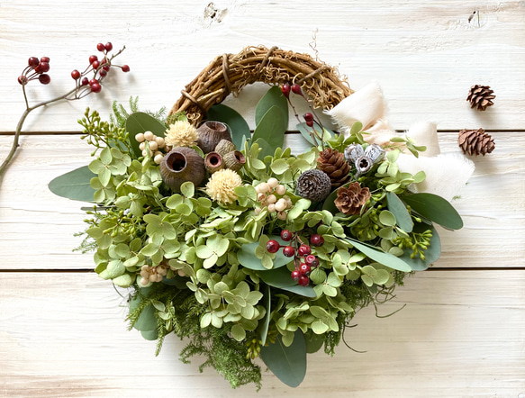 木の実たちとアナベルの秋のハーフリース 8枚目の画像