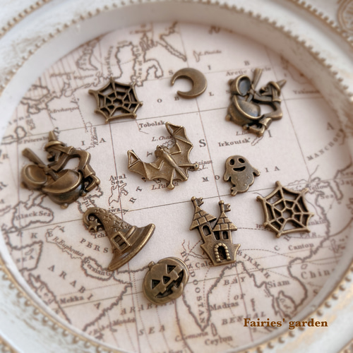ハロウィン メタルパーツ アソート 3colors ×10 = 30pieces 