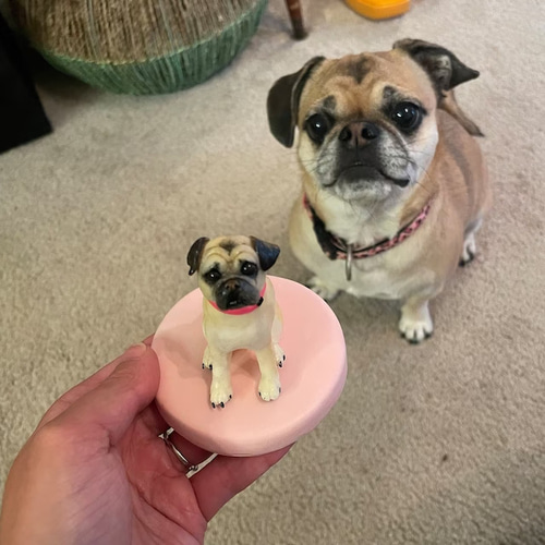 オーダーメイド】お写真入からのペットフィギュア/うちの子 愛犬 愛猫