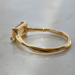 うるうる艶めくシトリン　リング　13号　Citrine Quartz Prong setting 3枚目の画像