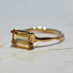 うるうる艶めくシトリン　リング　13号　Citrine Quartz Prong setting 2枚目の画像