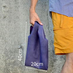 紫色成人塑膠袋風格皮革包生態包 M 號真皮 第2張的照片