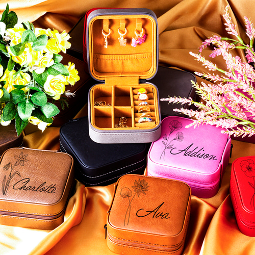 オーダーメイド】名入れ誕生花ジュエリーボックス・ジュエリー収納・夏