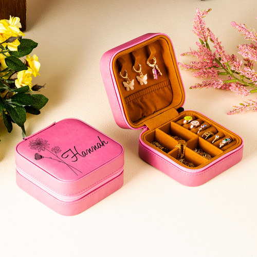 オーダーメイド】名入れ誕生花ジュエリーボックス・ジュエリー収納・夏