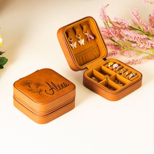 オーダーメイド】名入れ誕生花ジュエリーボックス・ジュエリー収納・夏