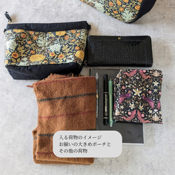 A4トートバッグ　帆布　bestofMorris　花柄　肩掛けバッグ　通勤バッグ　2ポケット 9枚目の画像