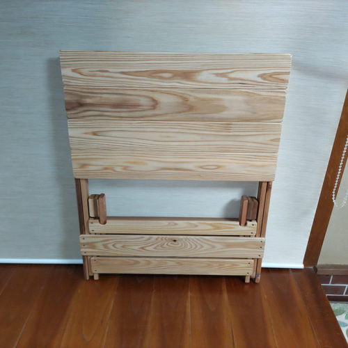 杉折りたたみ台付サウナ用ベンチ（奥行き40cm、高さ75cm、幅70cm