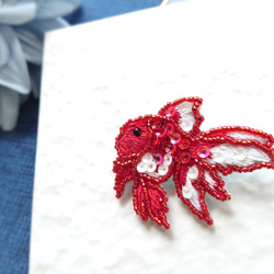 受注販売】繊細なオートクチュールビーズ刺繍のヴァイオリンのブローチ