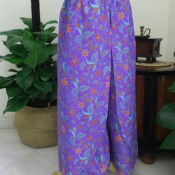 舒適度極佳・蠟染圖案寬褲（紫色）・新加坡免運費 第3張的照片