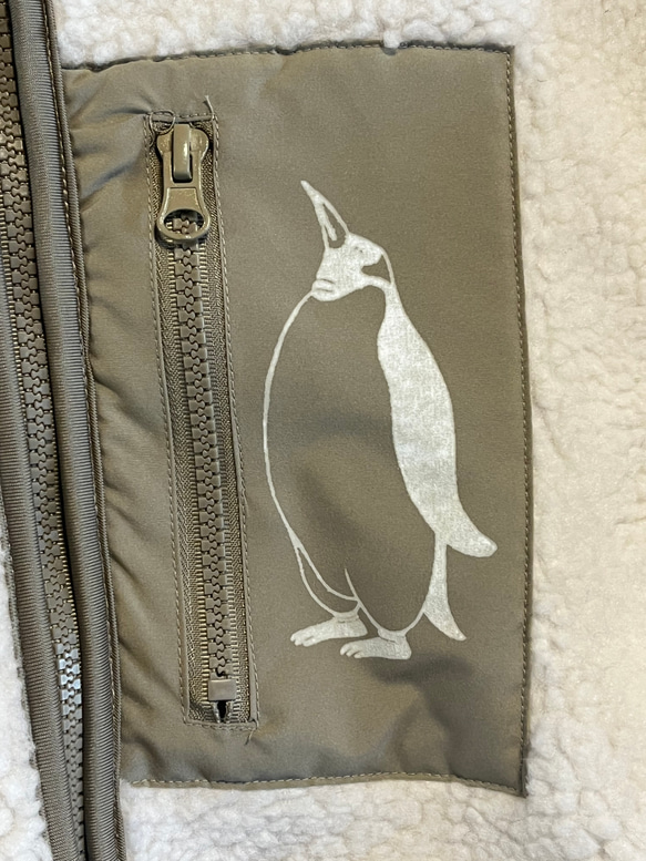 ペンギン柄ボアジップジャケット(男女兼用サイズ)【SS～3L】 3枚目の画像