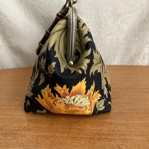 送料込み ウィリアムモリス アネモネ バンブー がま口 バッグ