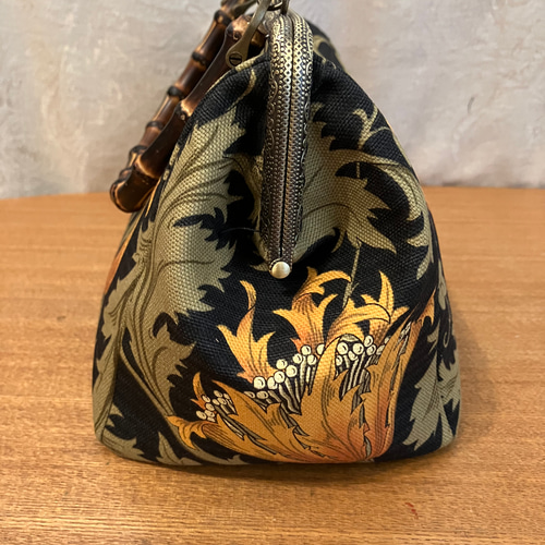 ウィリアムモリス　アネモネ　バンブー　がま口　バッグ　ハンドメイド　和装バッグ ウィリアムモリス アネモネ バンブー がま口 バッグ