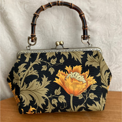 送料込み ウィリアムモリス アネモネ バンブー がま口 バッグ