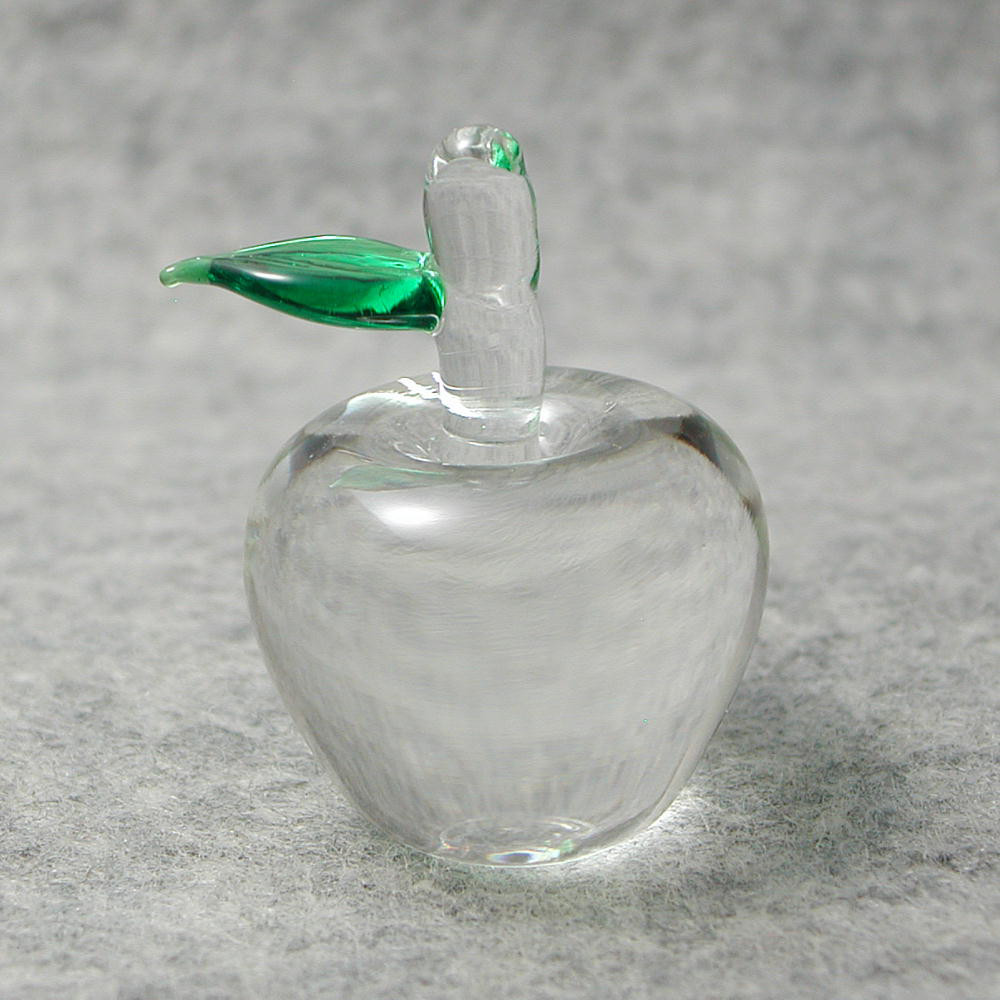 りんご狩り　ガラス細工 人気を誇る りんご狩りガラス細工 工芸品 - 工芸品