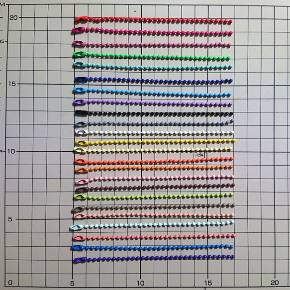 カラーボールチェーン ストラップ キーホルダー　24色セット 3枚目の画像