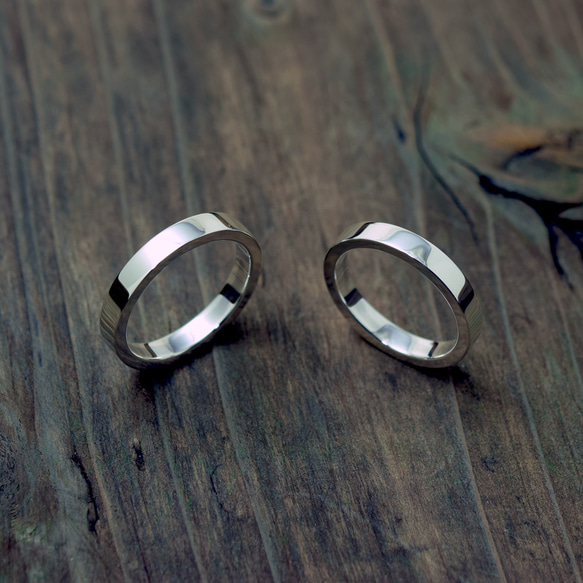 Flat flat/ 3mm Silver ringオーダー制作/ 受注製作シルバーリング　平打ち形状 4枚目の画像