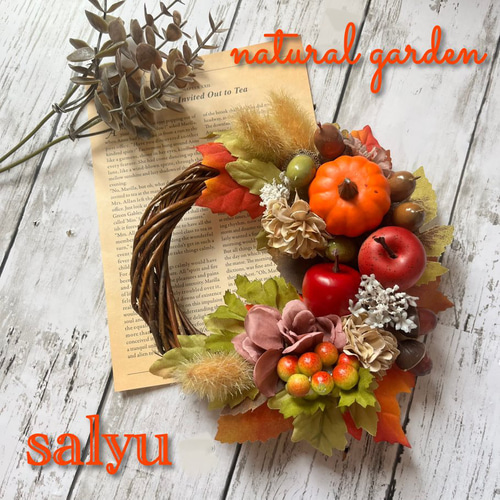 Natural＊ハロウィンリースかぼちゃ☆ドライフラワーリース