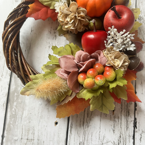 送料無料】ハロウィンのかぼちゃリース 小＊フラワーリース アート