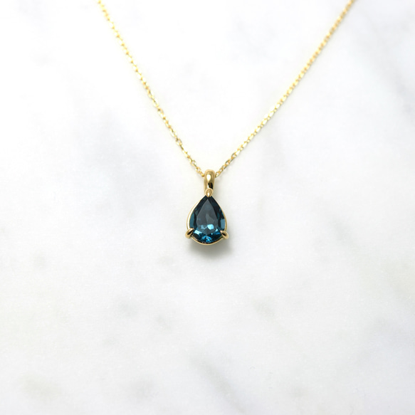 LondonBluetopaz K18ゴールド ロンドンブルートパーズペンダント